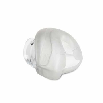 A translucent, dome-shaped earbud tip with a clear base on a white background.