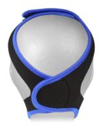 The back of a Morpheus Deluxe Chinstrap with blue accents.
