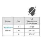 A Morpheus Deluxe Chinstrap diagram showing measurements.