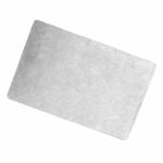 A rectangular, plain white sheet or card on a white background.
