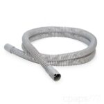Coiled gray CPAP hose with connectors on both ends, displayed on a white background.