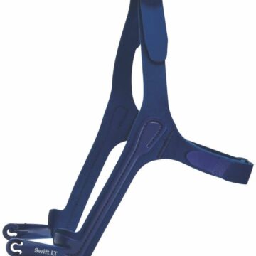 Blue Swift LT headgear for a CPAP mask, featuring adjustable straps and Velcro fastenings.