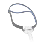 A ResMed AirFit P10 Nasal Pillow CPAP Mask and headgear on a transparent background.
