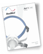 ResMed AirFit N10 nasal mask user guide cover showing an image of the mask and company branding.