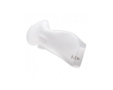 A white plastic Respironics Dreamwear Nasal CPAP Mask Cushion with the letter "m" on it.