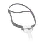 ResMed AirFit P10 For Her Nasal Pillow CPAP Mask (Fit Pack) with headgear and flexible tube on a white background.