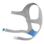 A ResMed AirFit N20 Nasal CPAP Mask Headgear in grey and blue.