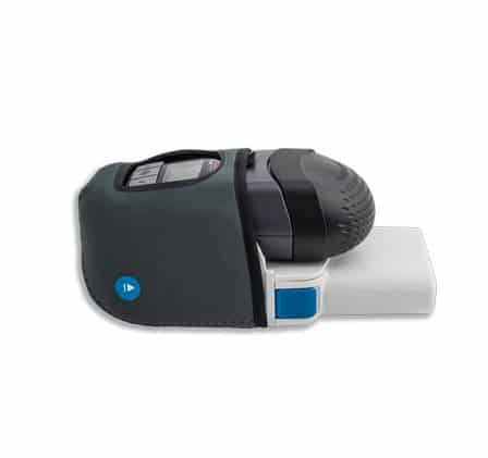 A small HDM Z2 Travel Auto CPAP Machine is sitting on top of a white surface.