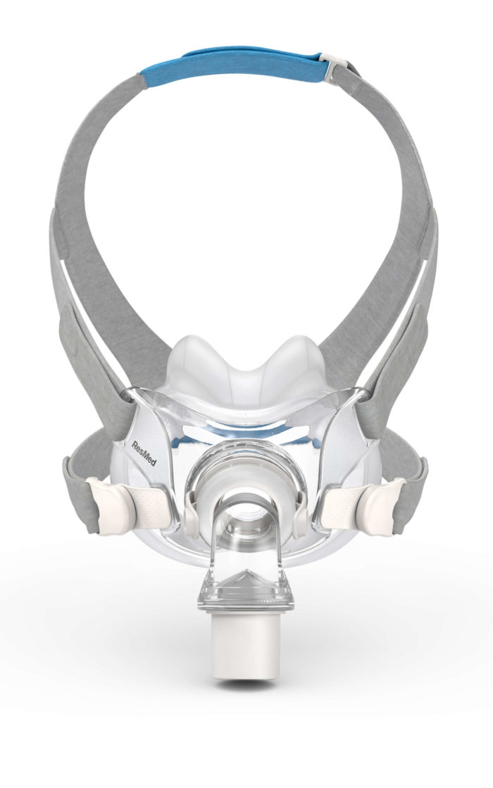 ResMed AirFit F30 Full Face CPAP Mask is shown on a white background.