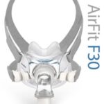 The ResMed AirFit F30 Full Face CPAP Mask is shown on a white background.
