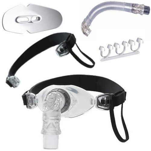A Fisher & Paykel Oracle 452 Oral CPAP Mask (Fit Pack) and accessories.