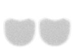 A pair of ResMed AirMini Travel CPAP Mask Filters (4 Pack) white face pads.