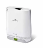 A Respironics Simply Go Mini Portable Oxygen Concentrator with Extended Life Battery on a white background.