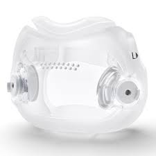 A clear mask on a white background featuring a Respironics Dreamwear Full Face CPAP Mask Cushion in Canada.