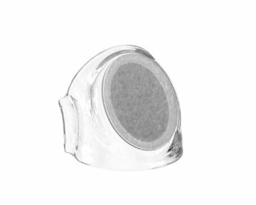 A clear plastic cup with a small hole and [Fisher & Paykel Eson 2 Difusser (1 Pack)].