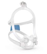 A ResMed AirFit F30i Full Face CPAP Mask with an olive strap.
