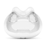 A white ResMed AirFit F30i Full Face CPAP Mask Cushion with a clear lid on it.