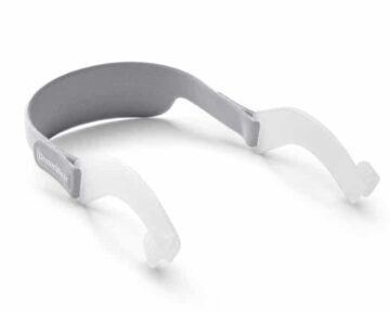 A pair of Respironics Dreamwear Nasal CPAP Mask Headgear with Arms on a white surface with arms.
