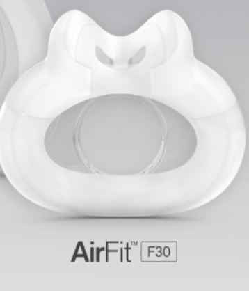 The ResMed AirFit F30 Full Face CPAP Mask Cushion replacement is showcased on a white background.