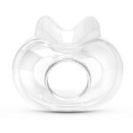 A clear pacifier with a white background and ResMed AirFit F30 Full Face CPAP Mask Cushion Replacement.