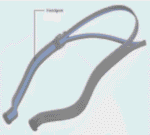 A 3d model of a headset with a blue strap for ResMed AirFit N30 Nasal CPAP Mask Headgear in Canada.