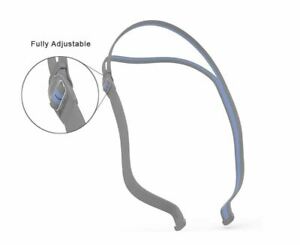 A grey and blue ResMed AirFit N30 Nasal CPAP Mask Headgear.