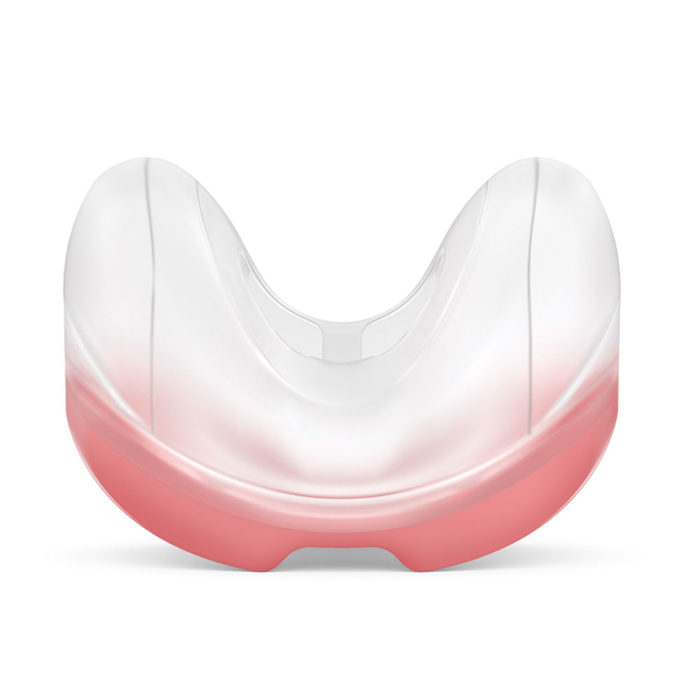An image of a mouth guard with a ResMed AirFit N30 Nasal CPAP Mask Cushion on a white background.
