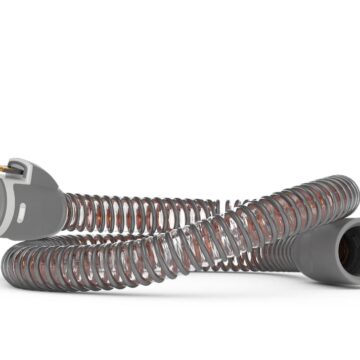 A discounted ResMed ClimateLineAir 11 Heated Tubing with heated CPAP tubing on a white background.