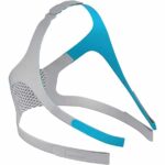 A grey and blue headband with a blue strap for the Fisher & Paykel Evora Full Face CPAP Mask Headgear.