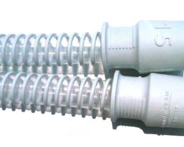 A pair of Respironics Standard 15mm CPAP Tubing for CPAP Machines (PR15) on a white background.