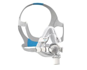 A ResMed AirTouch F20 Full Face CPAP Mask on a white background.