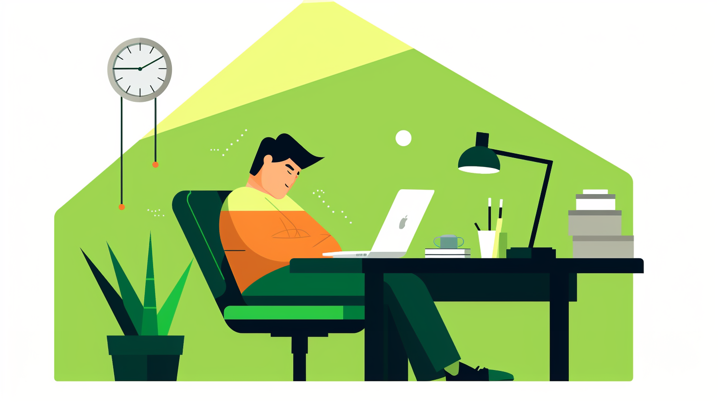 A man understanding Central Sleep Apnea (CSA) and Obstructive Sleep Apnea (OSA) while working on his laptop.