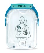 A Philips HeartStart OnSite AED medical device with a picture of a man.