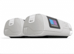 Two modern white ResMed AirCurve 11 Bi-Level VAuto Machines with HumidAir Humidifiers feature digital screens and the number 11 on the sides.