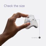 Hand holding a transparent ResMed Airtouch N20 Nasal CPAP Mask cushion with text "check the size" and label "cushion size L.