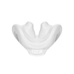 A white, dual-nostril Fisher & Paykel Nova Micro Nasal Pillow CPAP Mask  (Fit Pack) with the logo "f&p" embossed on the front.