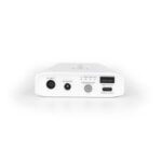 The Zopec Explore Mini Universal Battery Back Up is a white, rectangular electronic device equipped with various ports and buttons, including a power button and input/output ports, ideal as a universal backup solution for your Zopec Explore.