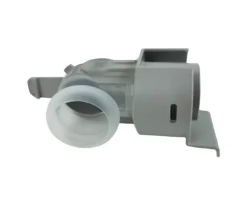 The ResMed Air 11 Outlet Adapter for AirSense 11 is a gray plastic part with a cylindrical connector and angled flat tabs, similar to a dishwasher spray arm support.