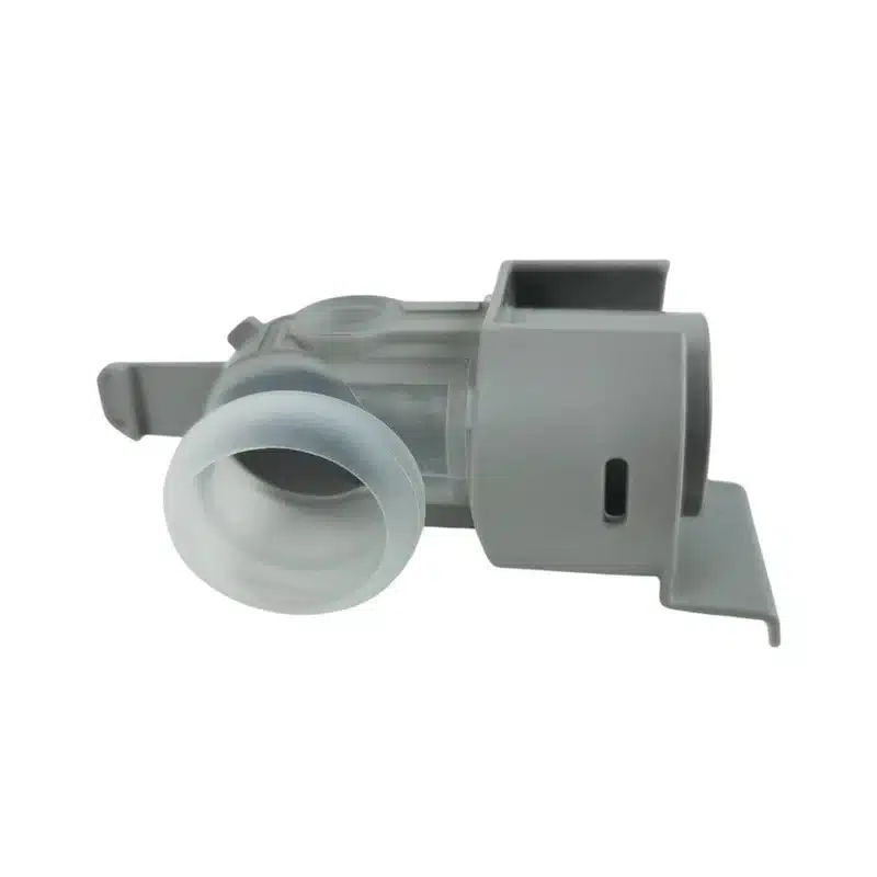 The ResMed Air 11 Outlet Adapter for AirSense 11 is a gray plastic part with a cylindrical connector and angled flat tabs, similar to a dishwasher spray arm support.