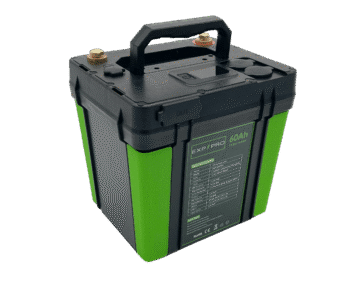 The EXP 240 PRO LiFePO4 CPAP Battery, available in green and black, features a 60Ah capacity and a convenient handle. It's the perfect choice for a reliable portable CPAP battery backup.