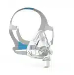 The ResMed AirFit F20 Full Face CPAP Mask (Non-Magnetic) features a full face design with headgear, offering adjustable straps and a clear facepiece for enhanced comfort and convenience.