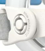 Close-up of a white part labeled "NON MAGNETIC" with a gray strap, designed for the ResMed AirFit F30i Full Face CPAP Mask (Non-Magnetic).