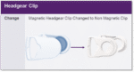 Two headgear clips for the ResMed AirFit F30i Full Face CPAP Mask (Non-Magnetic) are shown: a magnetic clip replaced with a Non-Magnetic clip labeled "Non Magnetic.