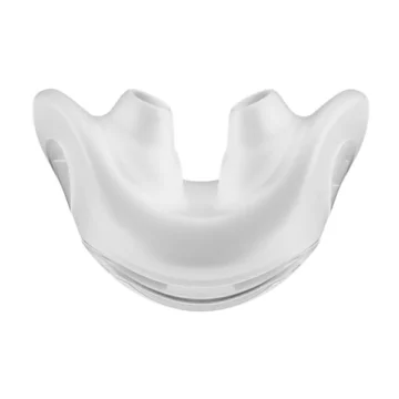 The Fisher & Paykel Solo Nasal CPAP Mask Seal (Copy) is a white mask cushion with two nasal inserts, viewed from the front, designed for a comfortable and effective CPAP mask seal.