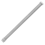 Flexible metal hose pipe with fittings on both ends, positioned diagonally on a white background—compatible with the Fisher & Paykel Evora Full Face CPAP Mask Tubing.