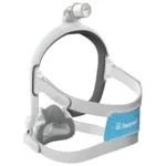 The ResMed AirFit F30i Comfort Full Face CPAP Mask Cushion is compatible with a blue branded strap and gray frame from ResMed nasal masks, including parts for the F30i Full Face CPAP Mask.