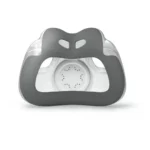 Gray and clear silicone ResMed AirFit F30i Comfort Full Face CPAP Mask Cushion replacement, shown front-facing on a white background.
