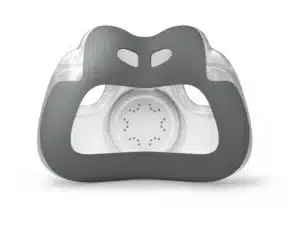 Gray and clear silicone ResMed AirFit F30i Comfort Full Face CPAP Mask Cushion replacement, shown front-facing on a white background.